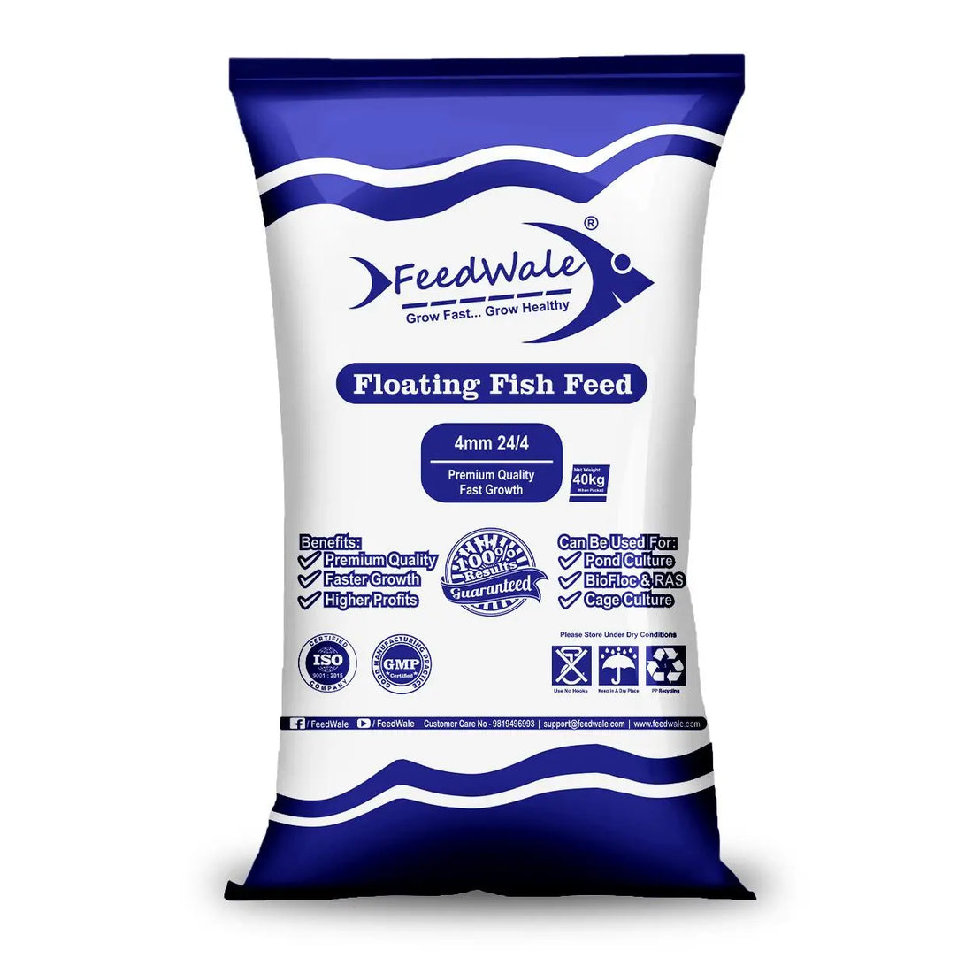 FeedWale 4mm 24/4 Floating Fish Feed 40kg Bag