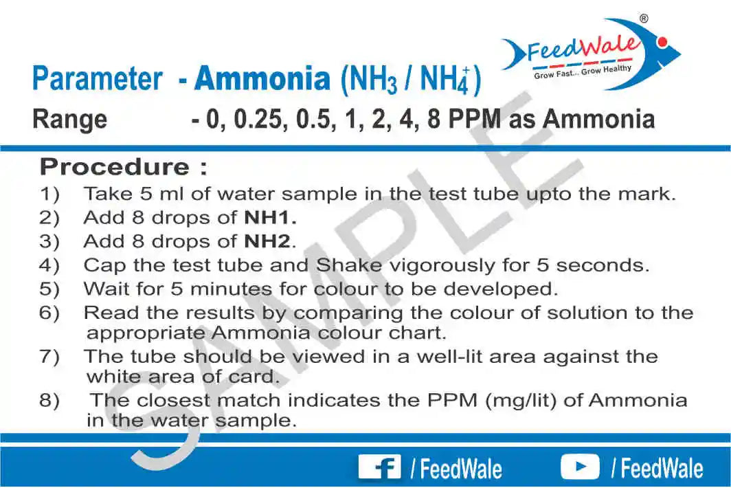 FeedWale Ammonia Test Kit for Fresh Water – 130 Test