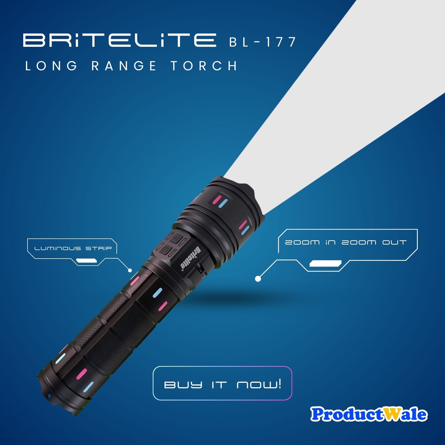 Britelite BL-177 Long Range Torch With Zoom Function
