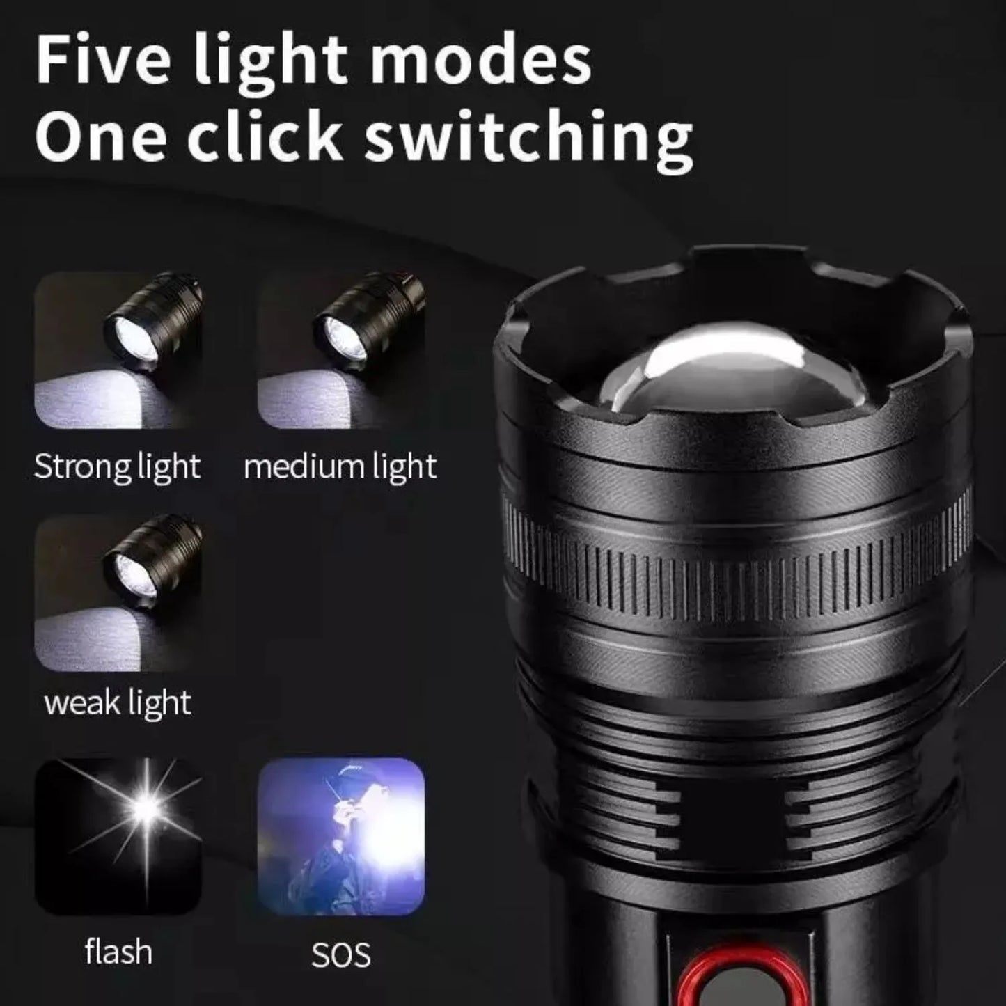 Flashlight With Side Lamp COBA CB-B53-2