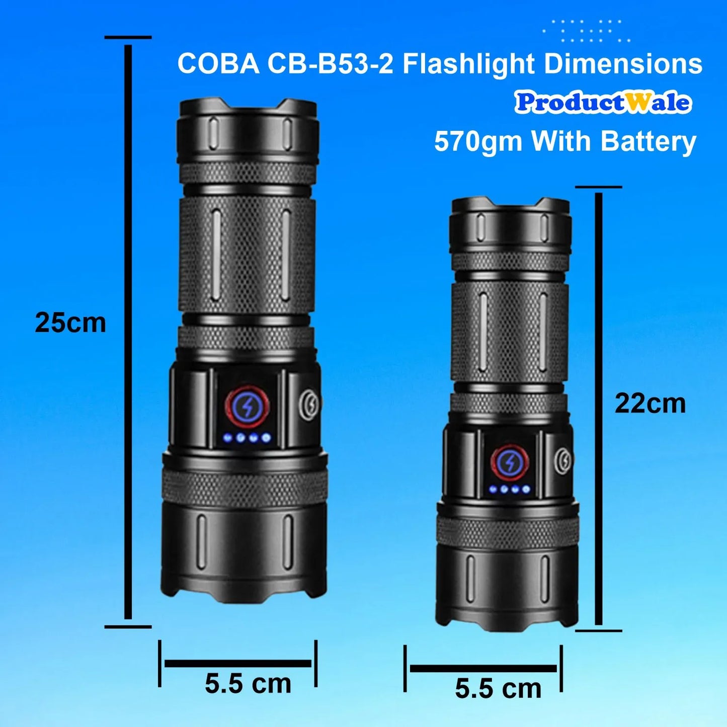 Flashlight With Side Lamp COBA CB-B53-2