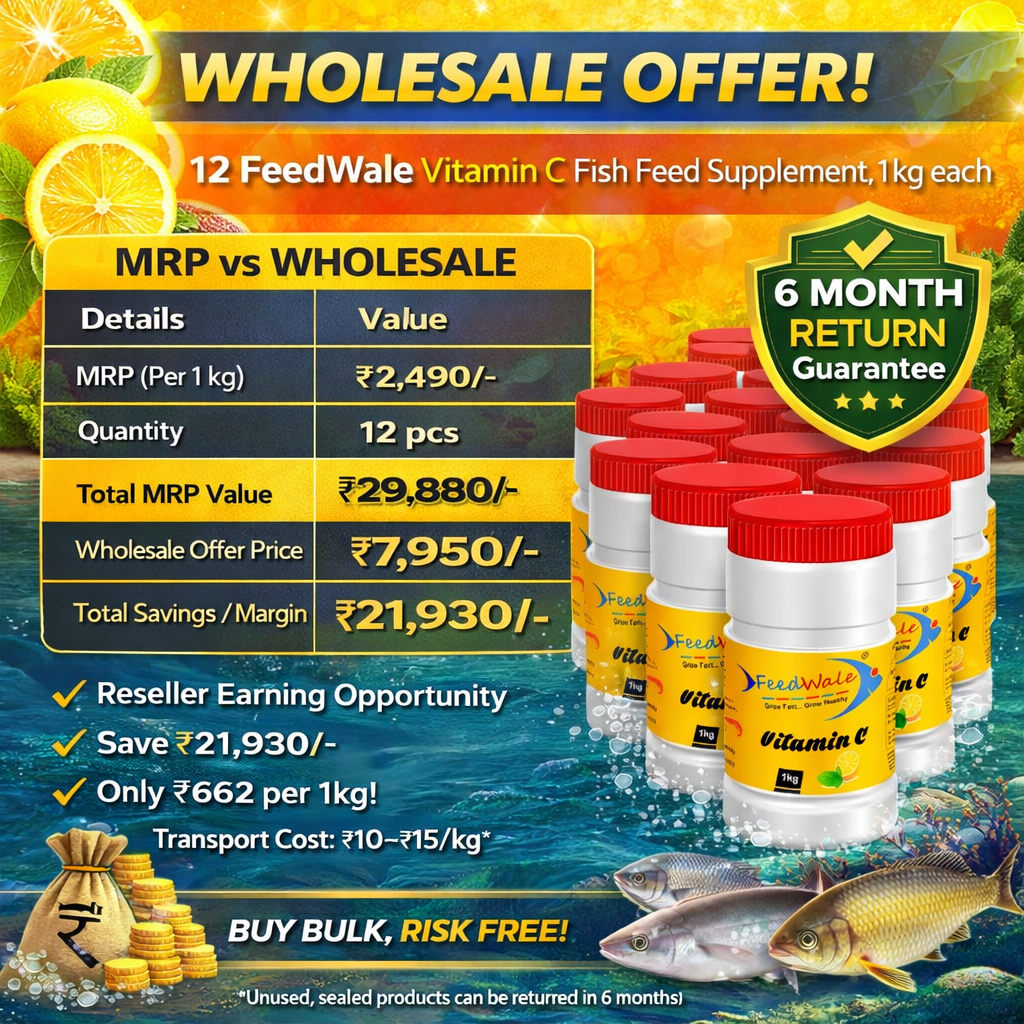 12pc Of FeedWale Vitamin C Fish Feed Supplement (12 Packs Of 1kg Each)
