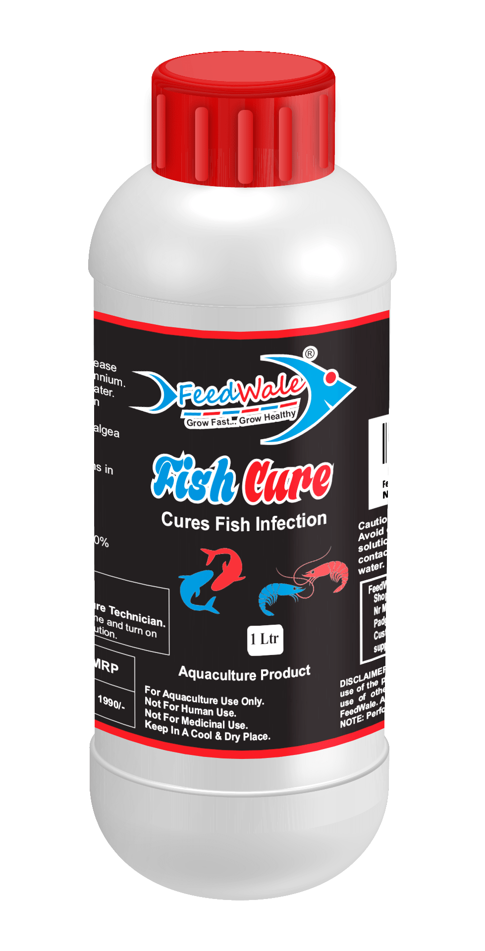 FeedWale Fish Cure 1 Litre BKC 80% for Red Disease Infections