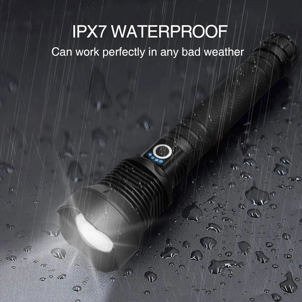 2km Long Range Rechargeable LED Flashlight Zoomable Torch by Small Sun