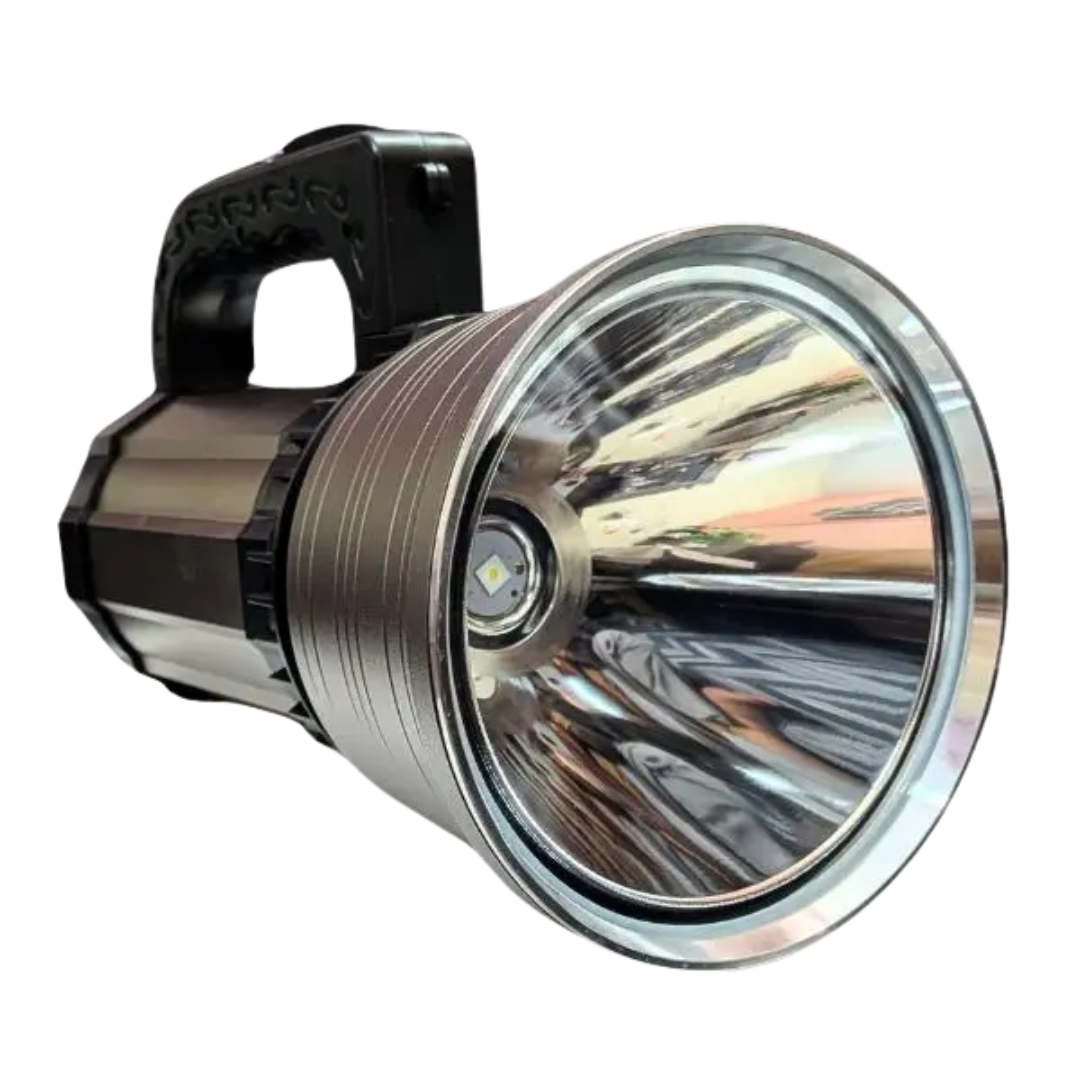 RockLightRL-7164W Metallic flashlight with a white background
