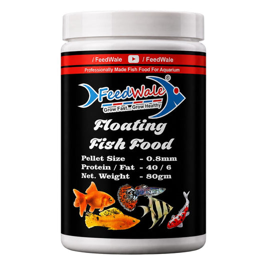 80gm Aquarium Fish Food 0.8mm Floating Pellets | High Protein Feed