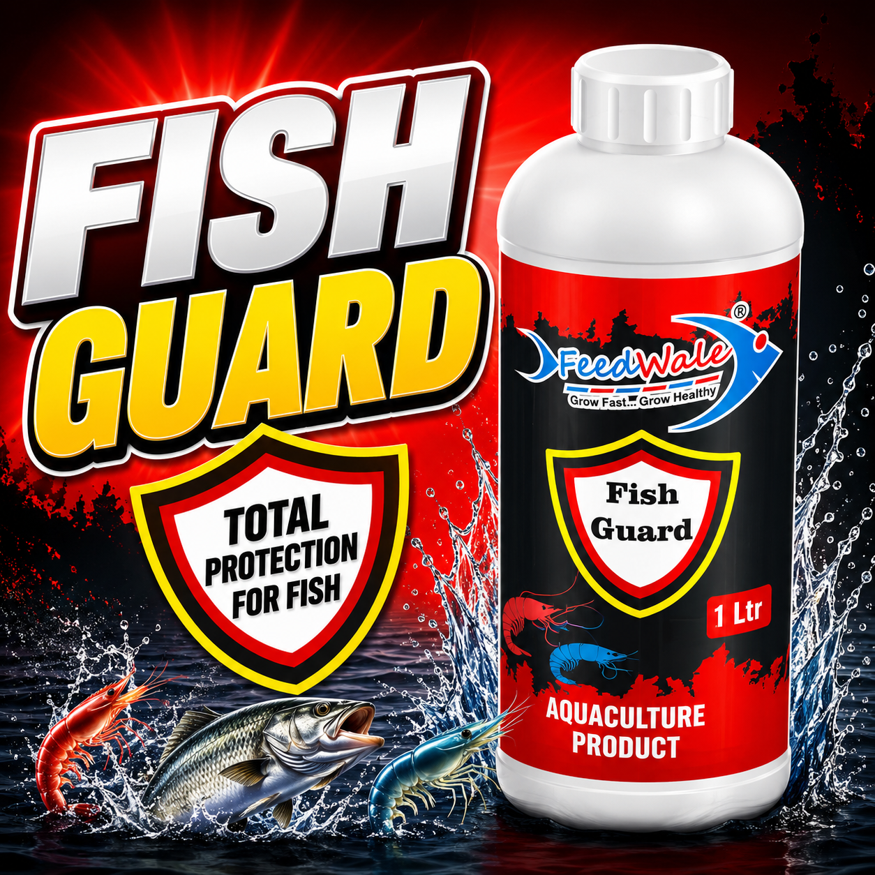 100Pc FeedWale Fish Guard for Fish Farming - 1 Litre Each