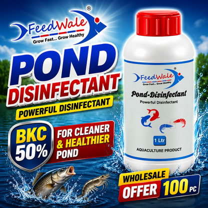 100Pc FeedWale Pond Disinfectant BKC 50% for Fish Farming