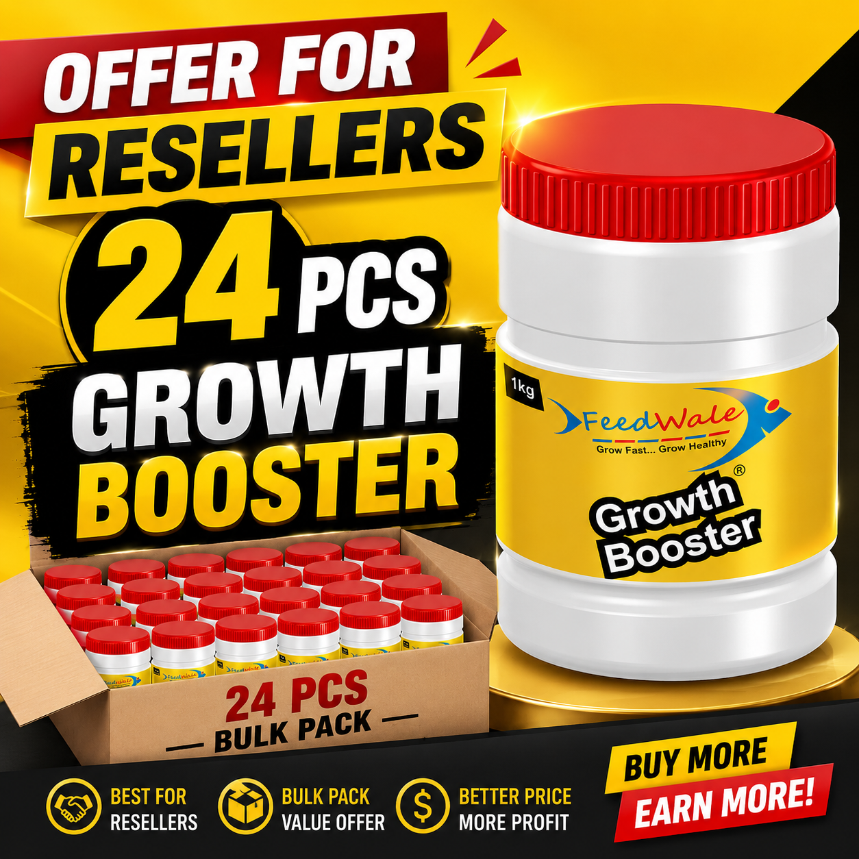 24Pc FeedWale Growth Booster for All Kinds of Fishes