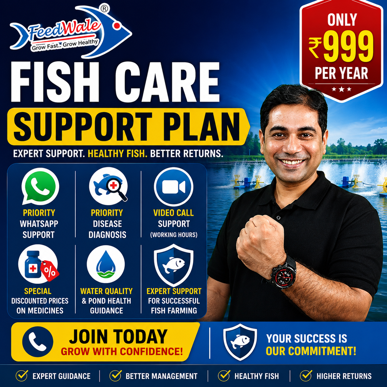 FeedWale Fish Care Support Plan – Expert Fish Farming Guidance for 1 Year