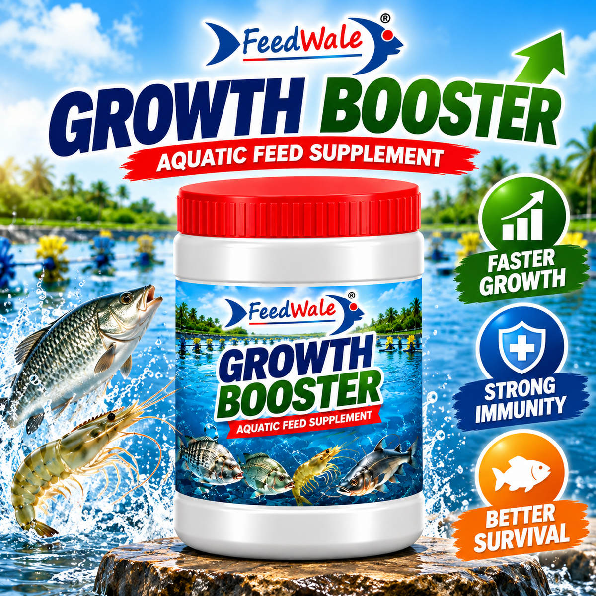 FeedWale Growth Booster for Pond Fish Farming