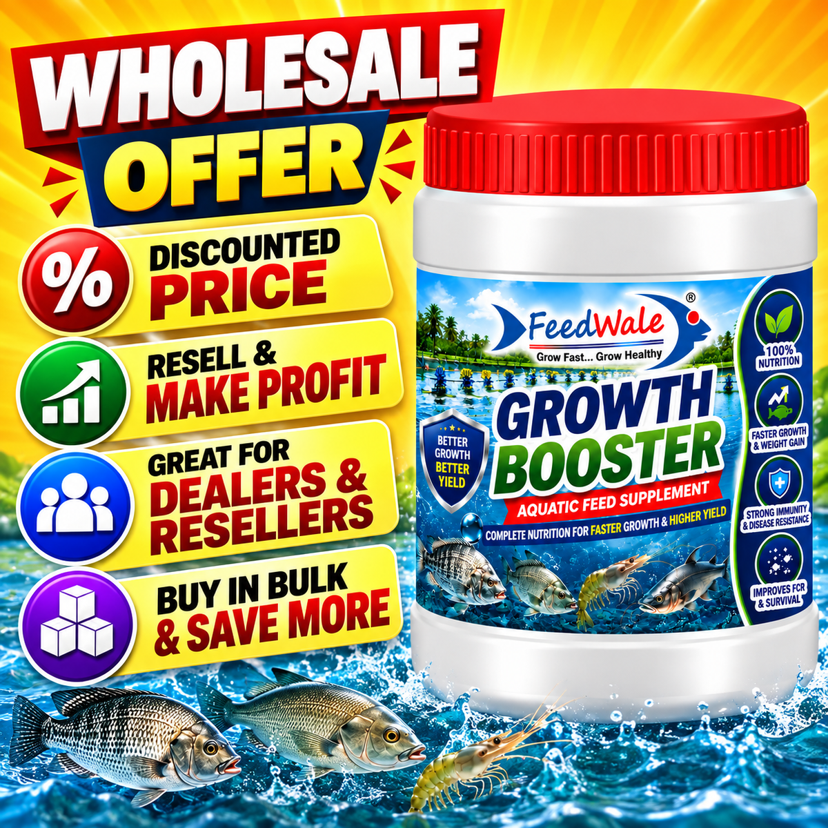 24Pc FeedWale Growth Booster for All Kinds of Fishes