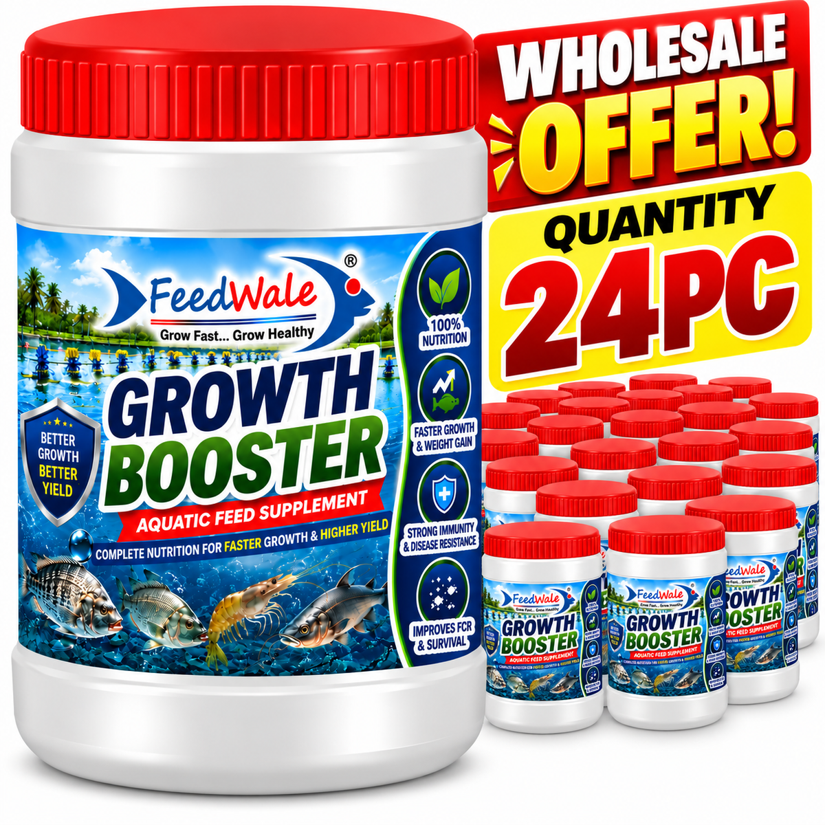 24Pc FeedWale Growth Booster for All Kinds of Fishes