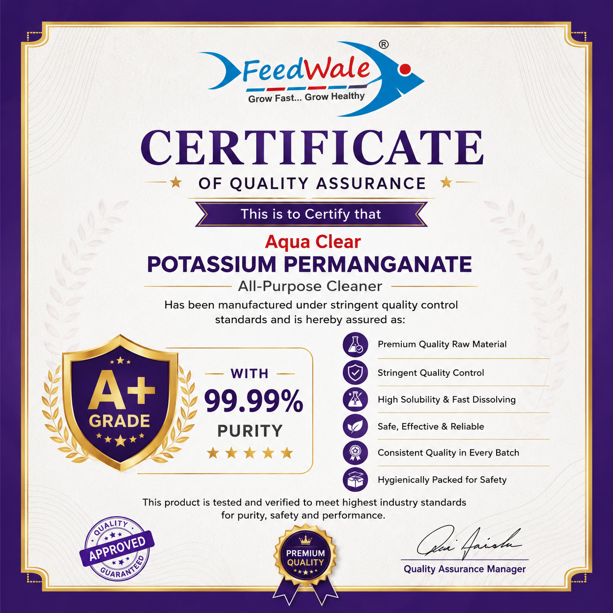 Potassium Permangnate KMnO4 1Kg 99.99% Pure by FeedWale