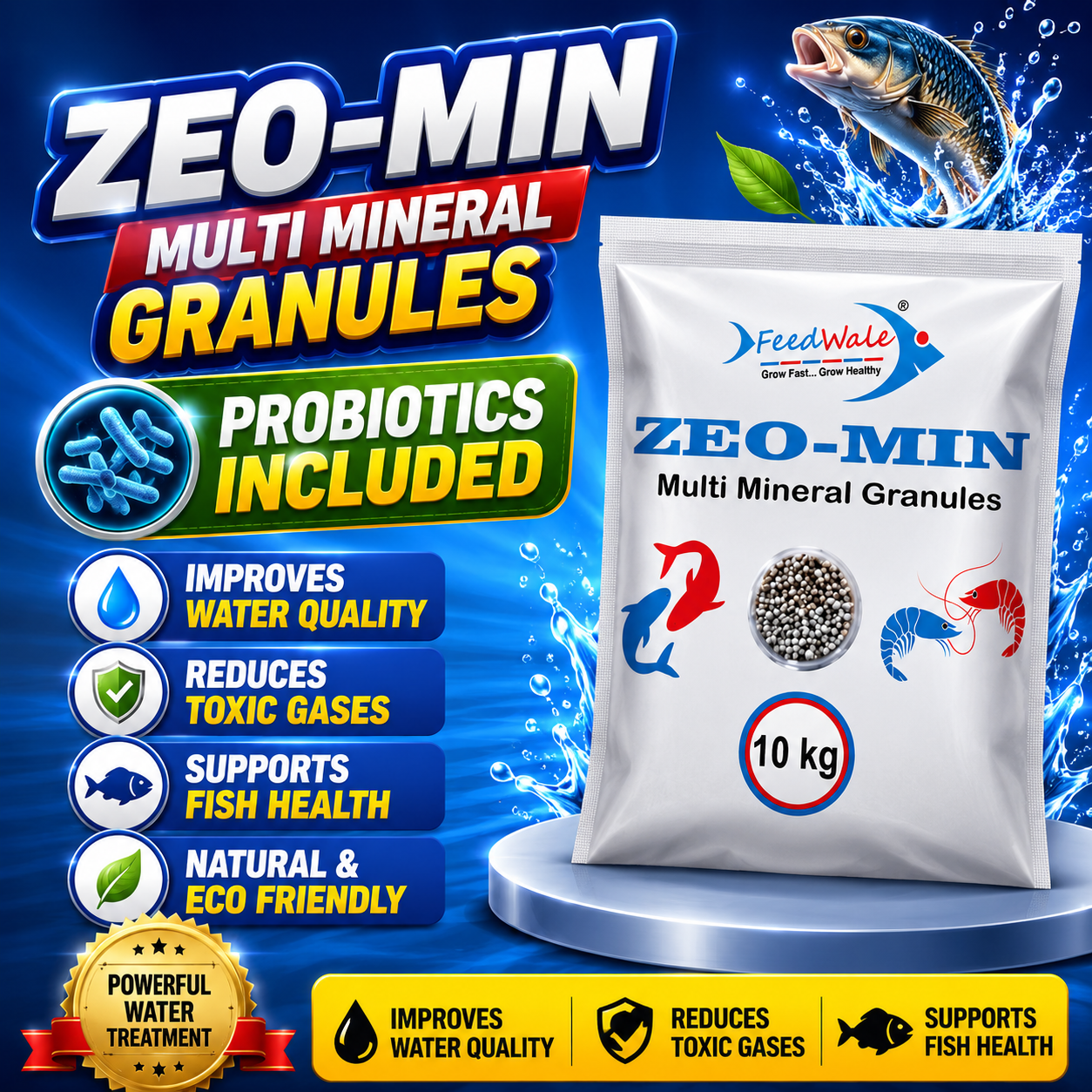 Zeolite With Probiotics Included In It For Water Treatment And Oxygen